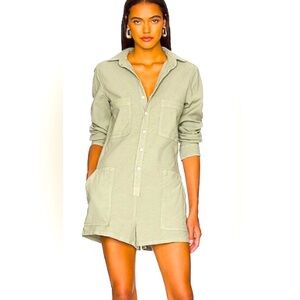 Frank & Eileen Ireland Long Sleeve Playsuit Flax Cotton Romper Size Large
